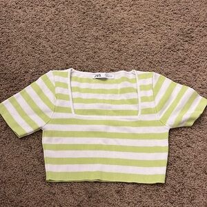 crop zara striped top